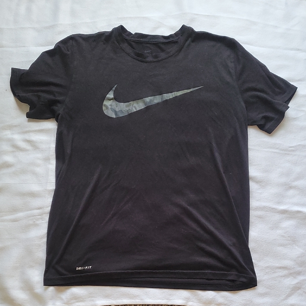 Nike Black Short Sleeve Performance Tee Camo Size L
